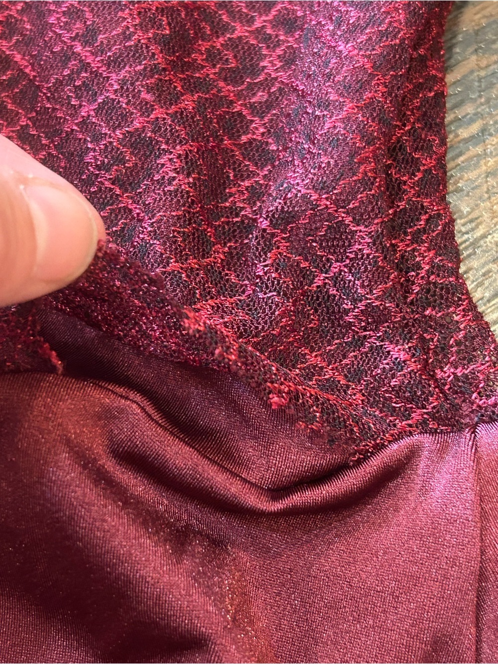 Women's Burgundy Textured Dance Leotard Small - Picture 9 of 9